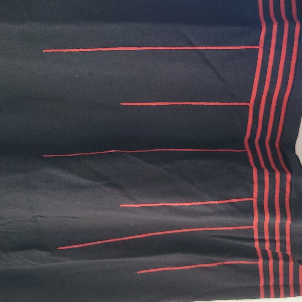 🍂3/$10 Notations Stretchy Red & Black Two-Tone 3/4 Sleeve Boat-Neck Blouse - Picture 3 of 8